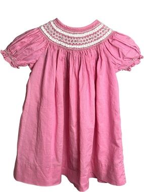 Vintage Strasburg Newborn Pink Hand Smocked Bishop Dress Heirloom Baby Girl